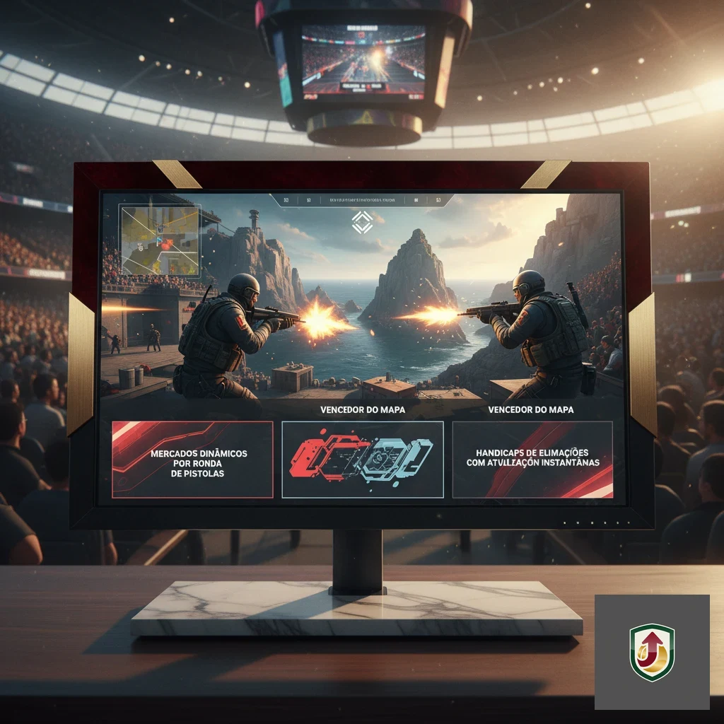 Partida competitiva de Counter-Strike com dados táticos em ecrã