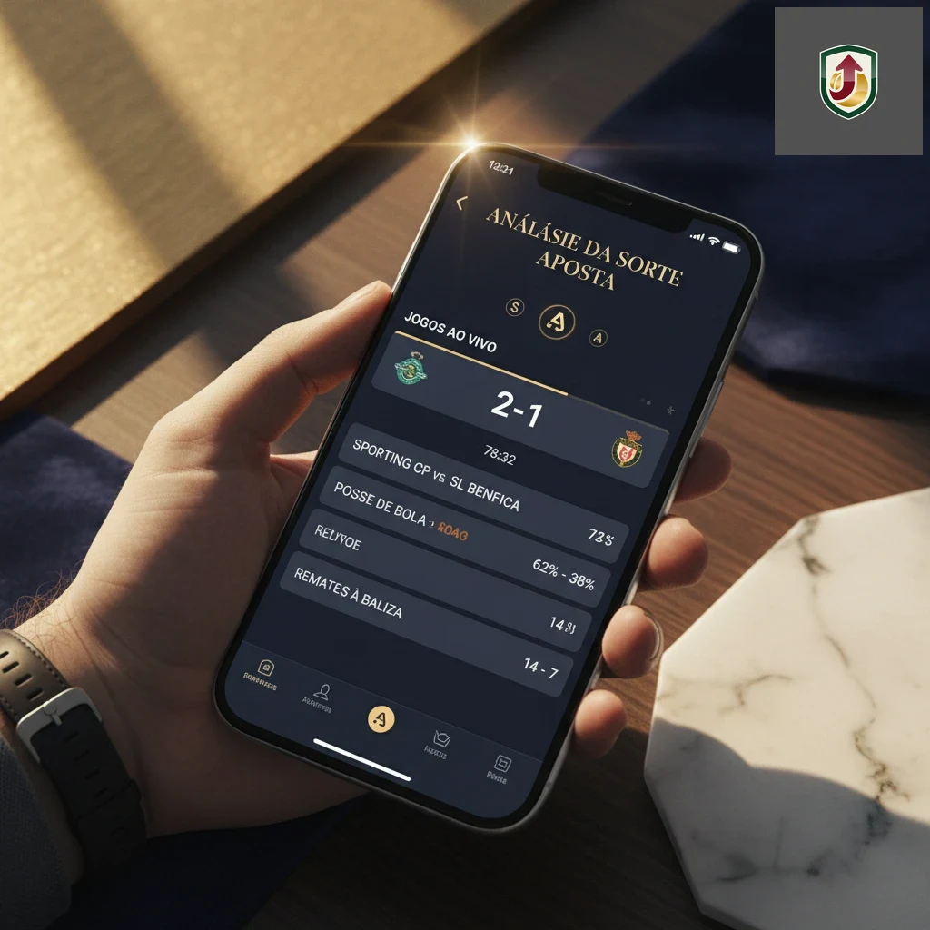 Interface móvel da Sorte Aposta aberta num smartphone