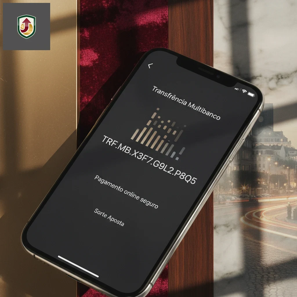 Interface de pagamento bancário com referência Multibanco para depósito desportivo.